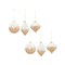 Melrose 6ct Gold and White Ball Onion and Drop Glass Christmas Ornaments 5.75"